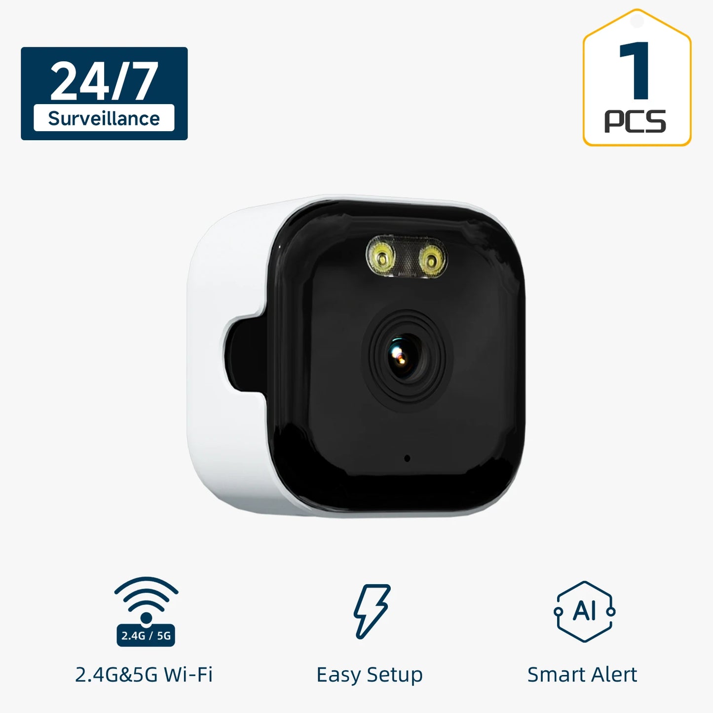 2PCS/1PCS HEIYOUCAM Window Camera-Replaces Outdoor Cameras | 2.4/5GHz Wi-Fi | 3MP HD | Full-Color Night Vision Thru Window