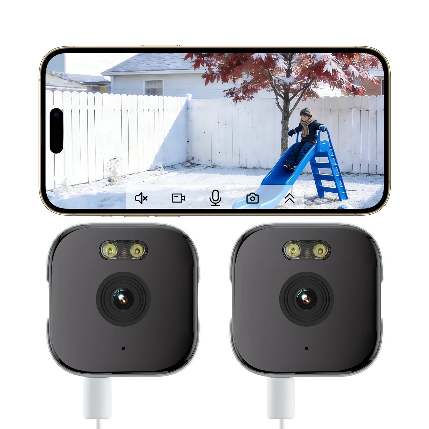 2PCS/1PCS HEIYOUCAM Window Camera-Replaces Outdoor Cameras | 2.4/5GHz Wi-Fi | 3MP HD | Full-Color Night Vision Thru Window